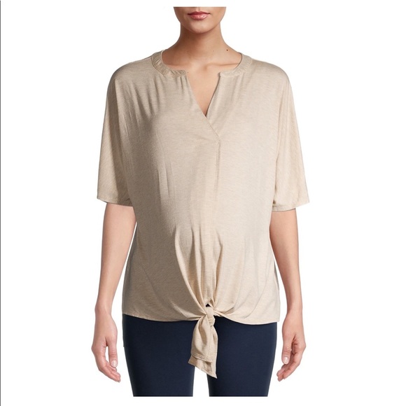 Maternity Dolman Sleeve Tie-Front Top - Picture 6 of 6